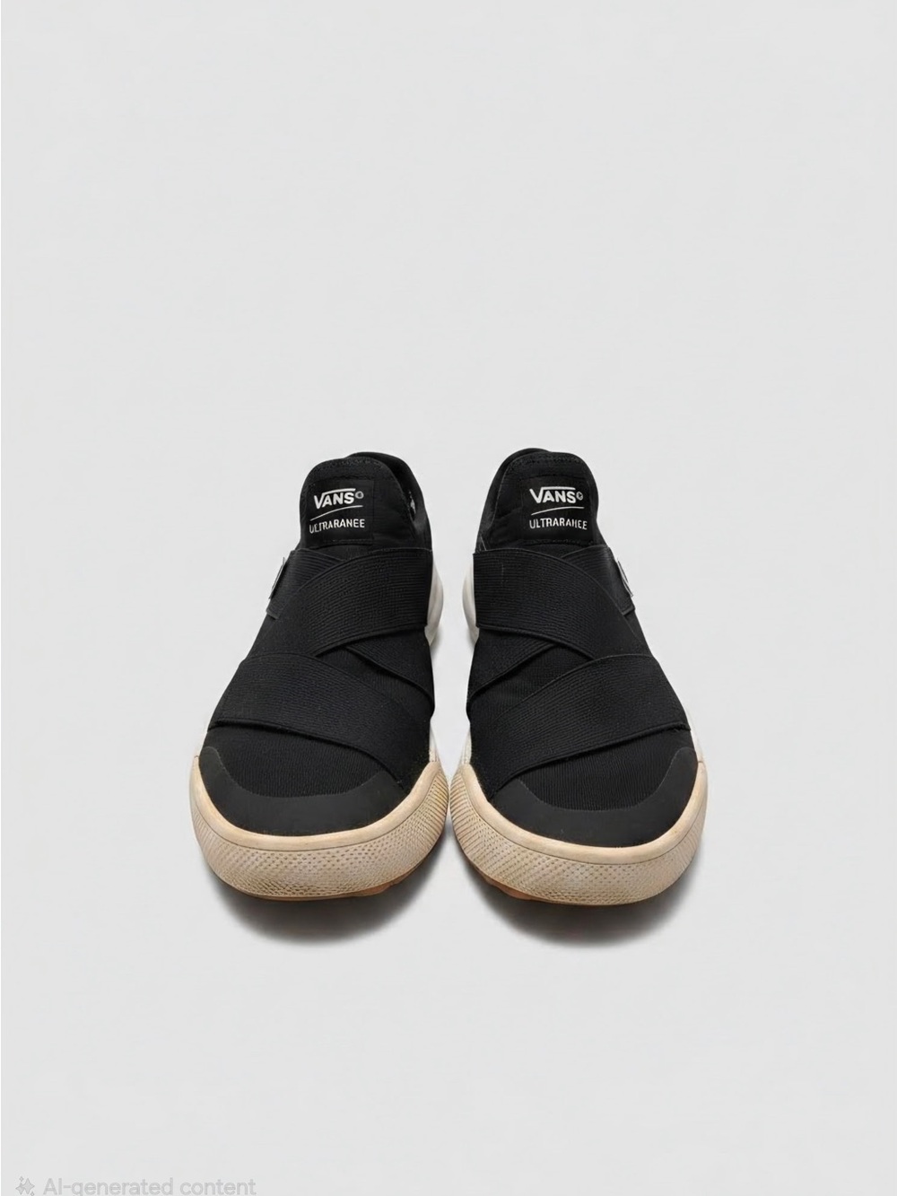 Vans Women’s Black Slip-On Athletic Sneakers with Cream Trim - Picture 2 of 2